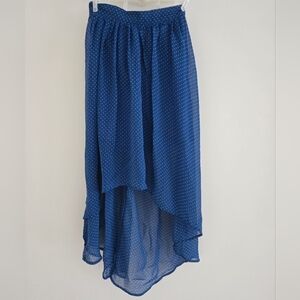 Essentials Blue High-Low Maxi Skirt for Casual Resort Wear